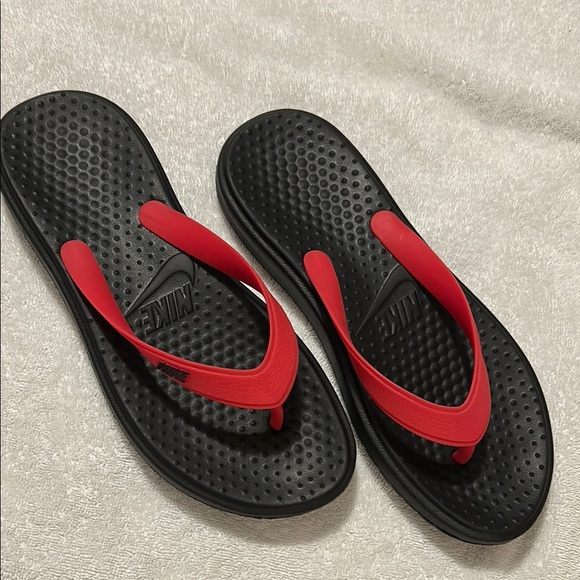 Nike Other - Nike Black and Red Flip Flops